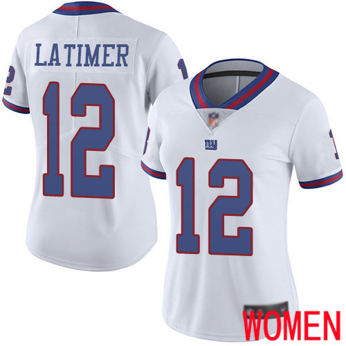 Women New York Giants #12 Cody Latimer Limited White Rush Vapor Untouchable Football NFL Jersey->women nfl jersey->Women Jersey